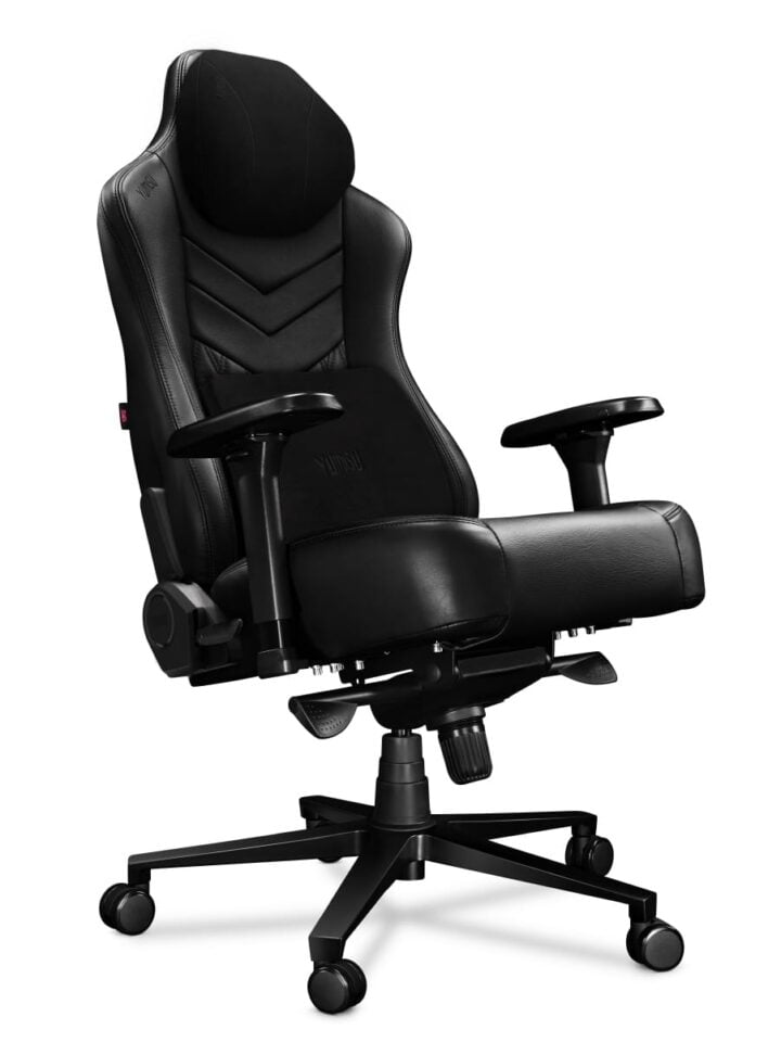 Fotel gamingowy YUMISU 2053 Magnetic Real Leather BLACK - obrazek 2