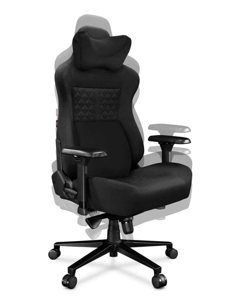 Fotel gamingowy YUMISU 2052 Tkanina BLACK/BLACK - obrazek 4