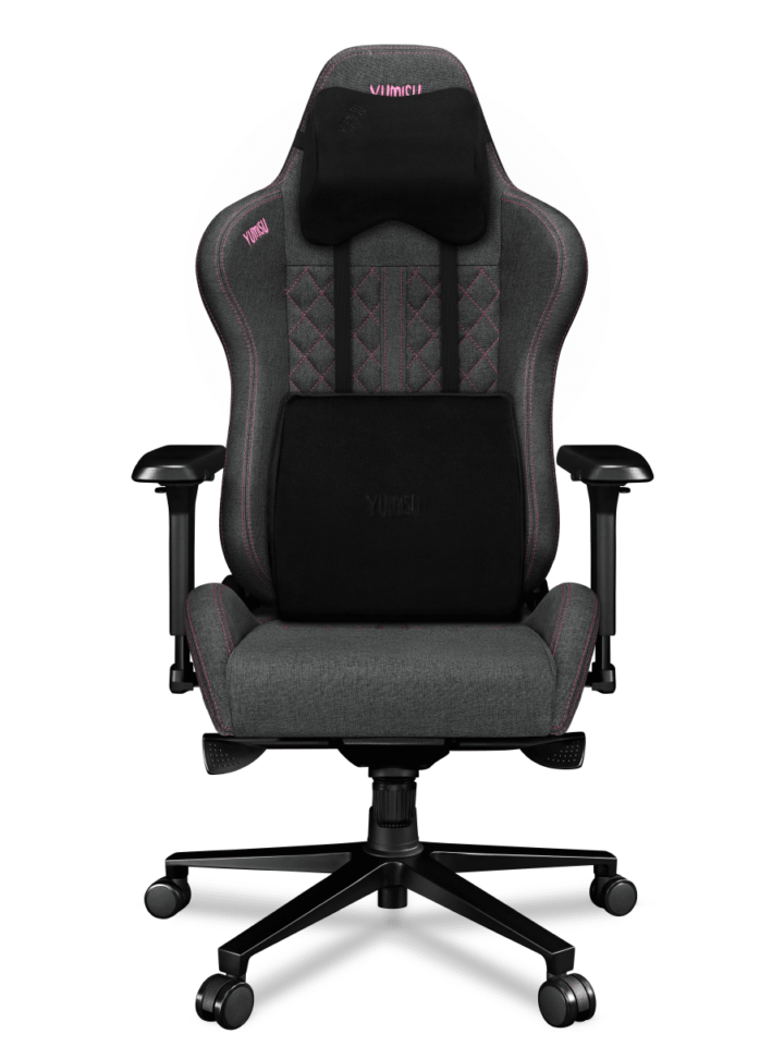 Fotel gamingowy YUMISU 2050 Tkanina GRAY/PINK