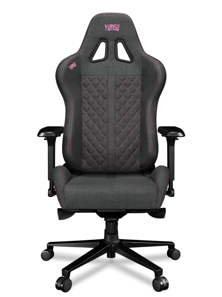 Fotel gamingowy YUMISU 2050 Tkanina GRAY/PINK - obrazek 5