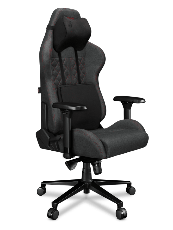 Fotel gamingowy YUMISU 2050 Tkanina GRAY/RED - obrazek 4
