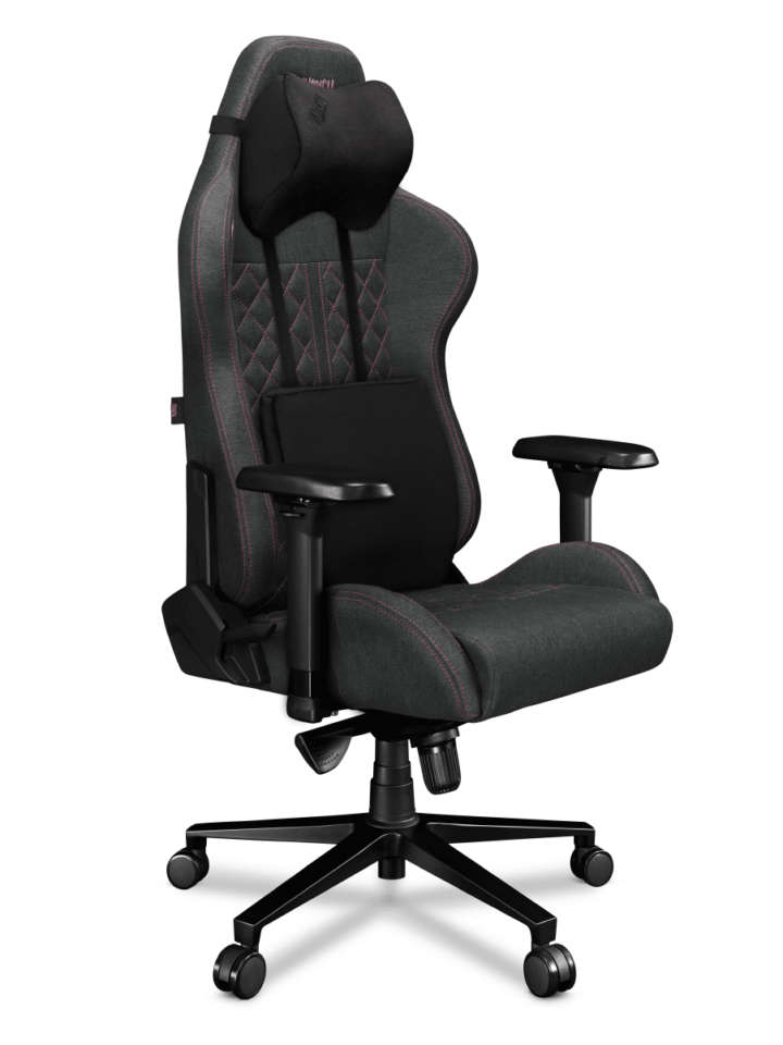 Fotel gamingowy YUMISU 2050 Tkanina GRAY/PINK - obrazek 4
