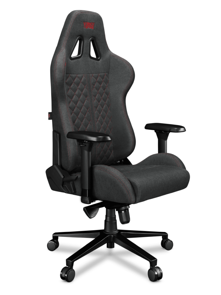 Fotel gamingowy YUMISU 2050 Tkanina GRAY/RED - obrazek 3