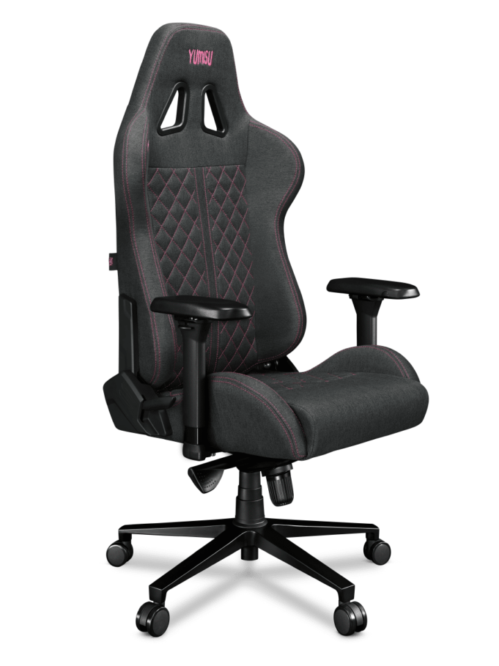 Fotel gamingowy YUMISU 2050 Tkanina GRAY/PINK - obrazek 3