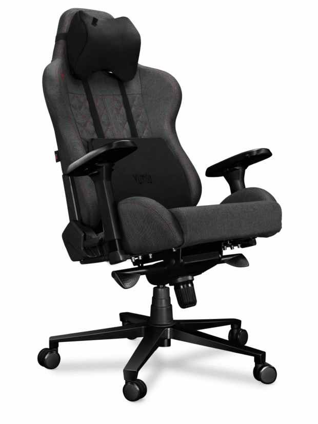 Fotel gamingowy YUMISU 2050 Tkanina GRAY/RED