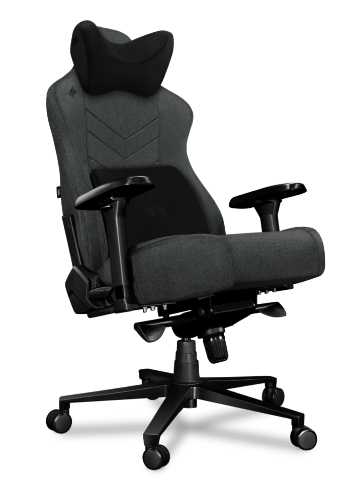 Fotel gamingowy YUMISU 2053 Tkanina GRAY/BLACK - obrazek 4