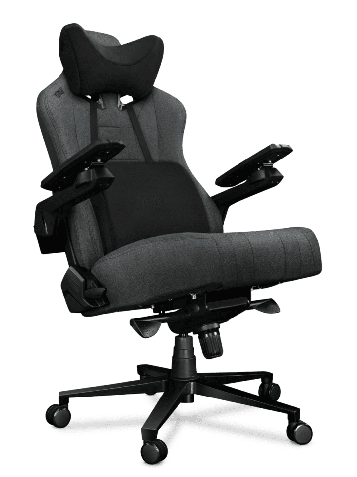 Fotel gamingowy YUMISU 2049 Tkanina GRAY/BLACK - obrazek 3