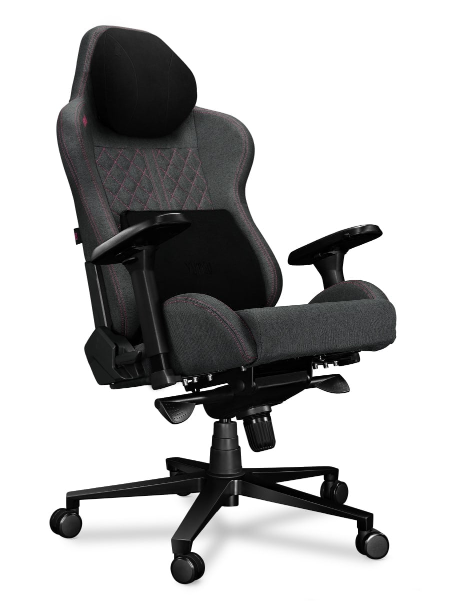 Fotel gamingowy YUMISU 2050 Magnetic Tkanina GRAY/PINK