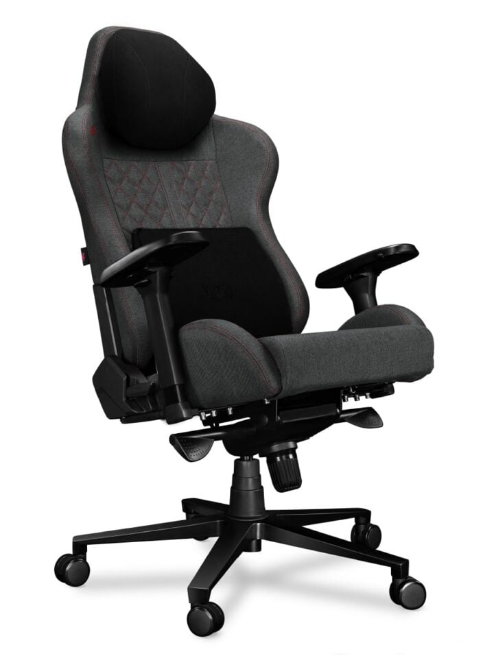 Fotel gamingowy YUMISU 2050 Magnetic Tkanina GRAY/RED - obrazek 2
