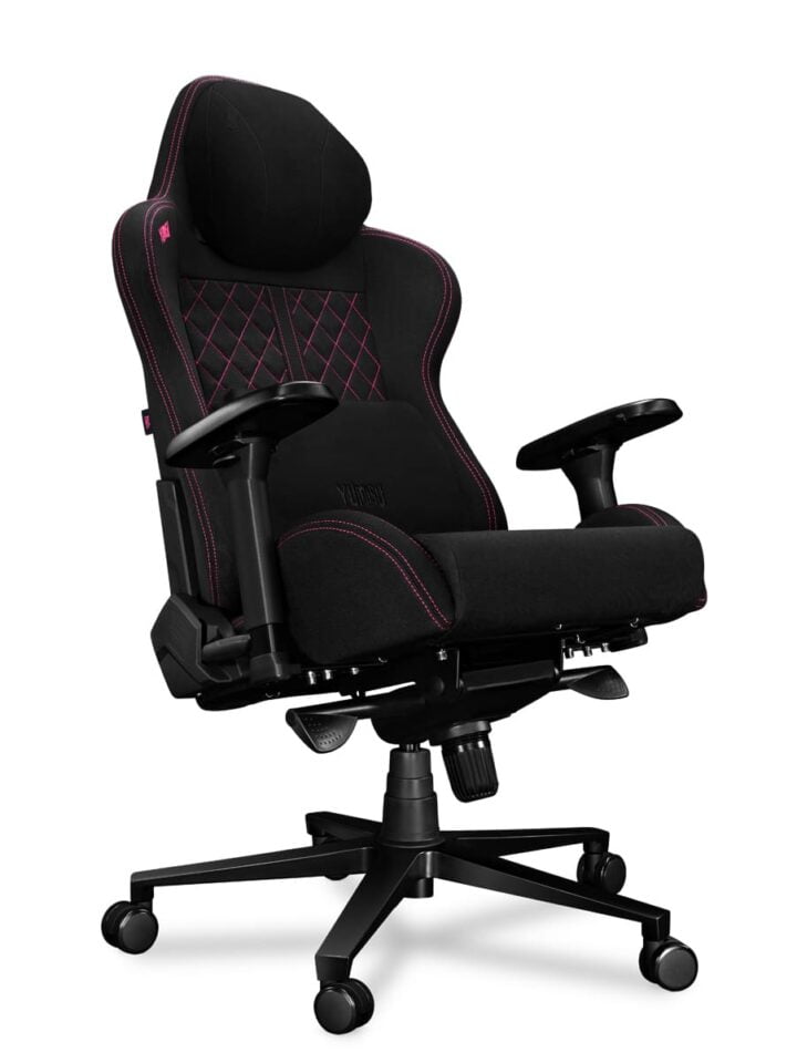 Fotel gamingowy YUMISU 2050 Magnetic Tkanina BLACK/PINK - obrazek 2