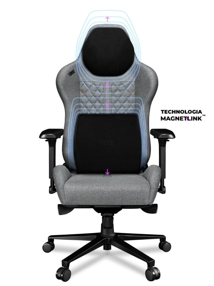Fotel gamingowy YUMISU 2050 Magnetic Tkanina CLOUD/BLACK - obrazek 3