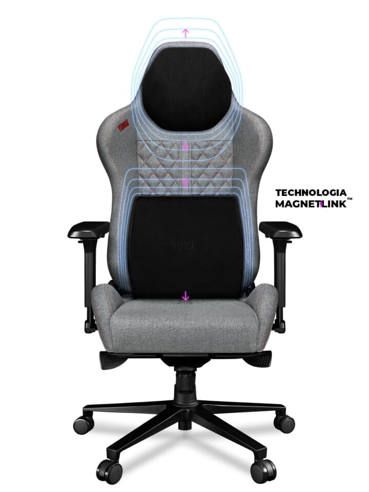 Fotel gamingowy YUMISU 2050 Magnetic Tkanina CLOUD/RED - obrazek 3