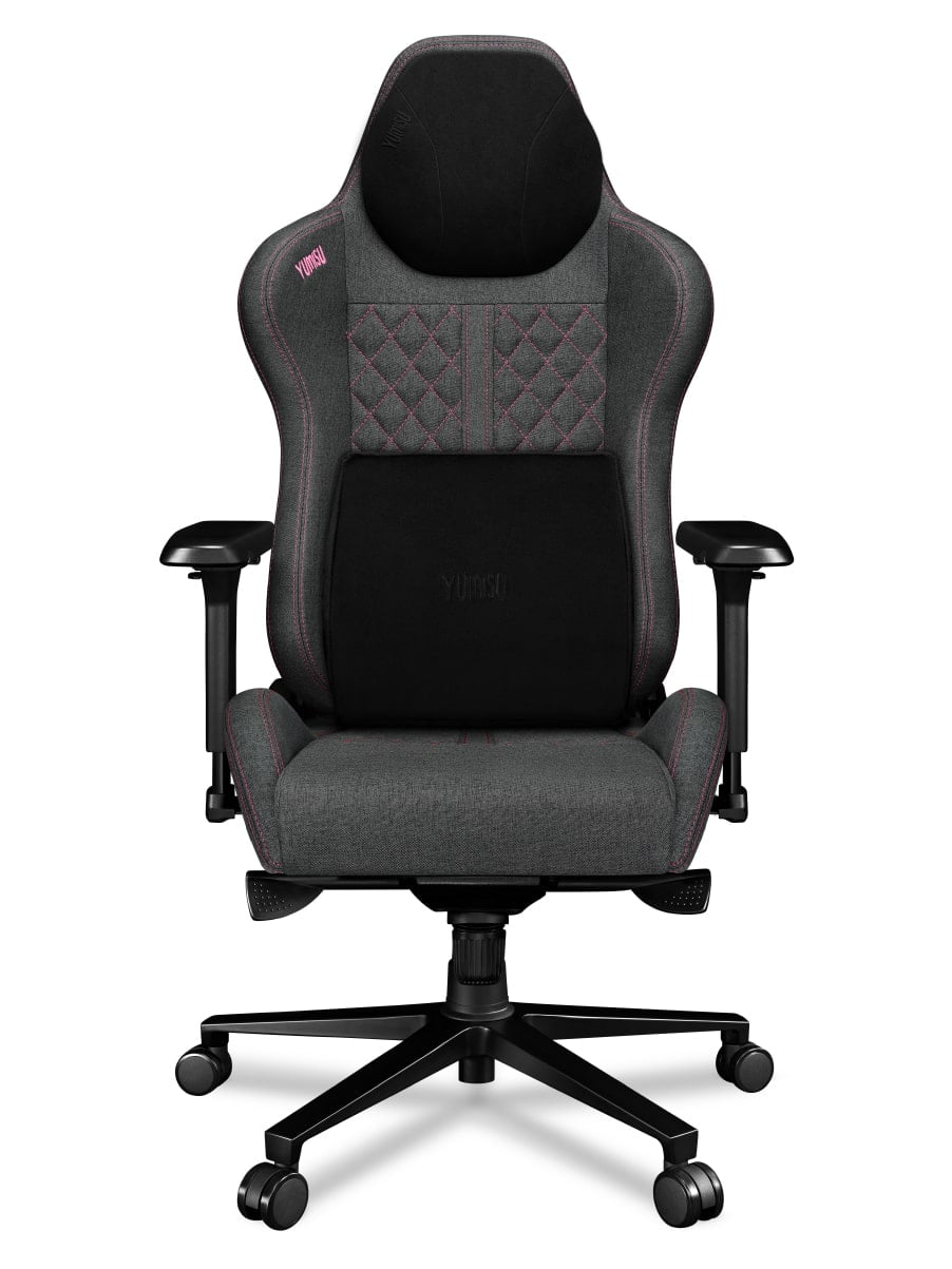 Fotel gamingowy YUMISU 2050 Magnetic Tkanina GRAY/PINK