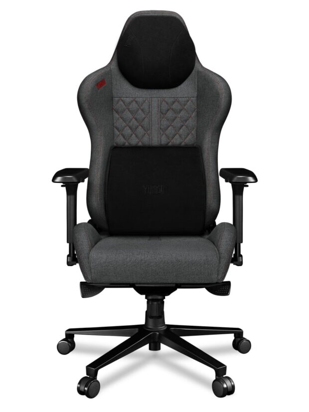 Fotel gamingowy YUMISU 2050 Magnetic Tkanina GRAY/RED