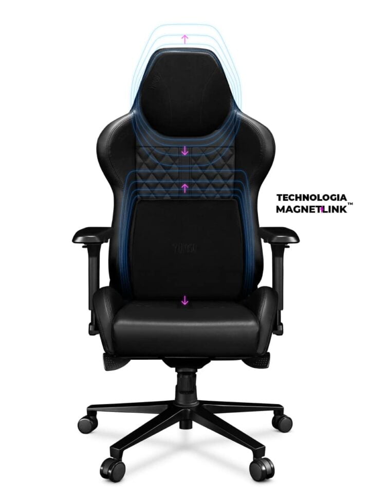 Fotel gamingowy YUMISU 2050 Magnetic BLACK MG1 - obrazek 3