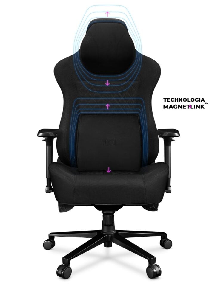 Fotel gamingowy YUMISU 2052 Magnetic Tkanina BLACK/BLACK - obrazek 3