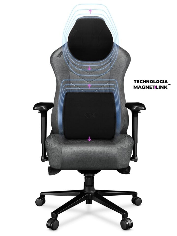 Fotel gamingowy YUMISU 2053 Magnetic Tkanina CLOUD/BLACK - obrazek 3