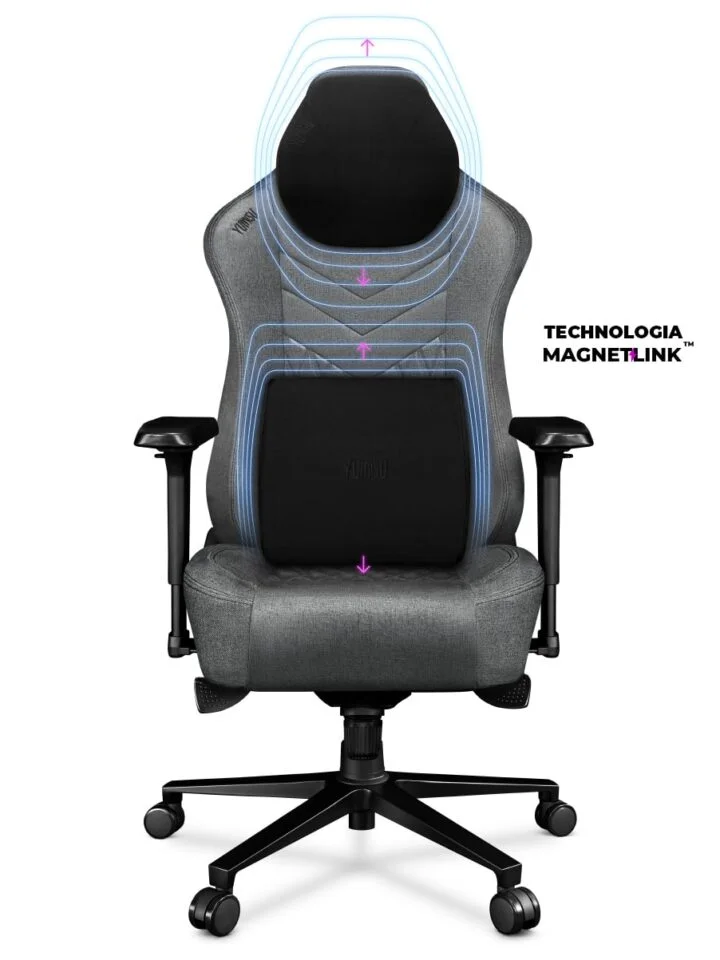 Fotel gamingowy YUMISU 2053 Magnetic Tkanina CLOUD/BLACK - obrazek 3