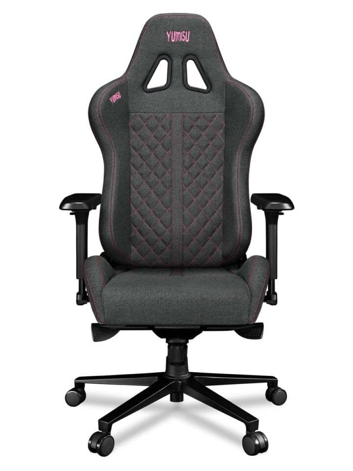 Fotel gamingowy YUMISU 2050 Magnetic Tkanina GRAY/PINK - obrazek 5