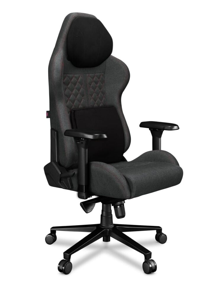Fotel gamingowy YUMISU 2050 Magnetic Tkanina GRAY/RED - obrazek 4