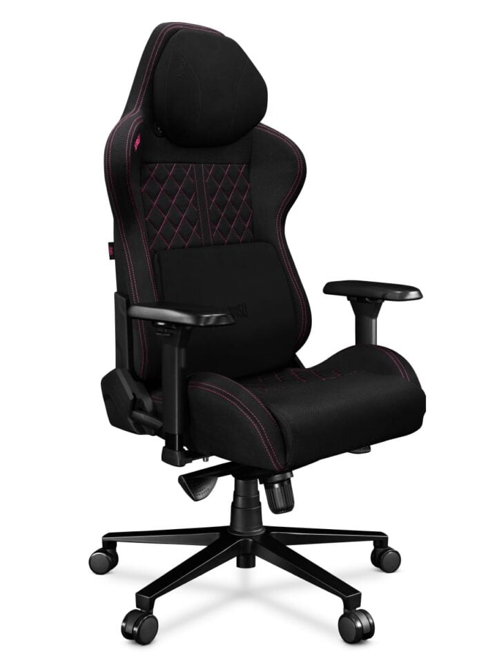 Fotel gamingowy YUMISU 2050 Magnetic Tkanina BLACK/PINK - obrazek 4