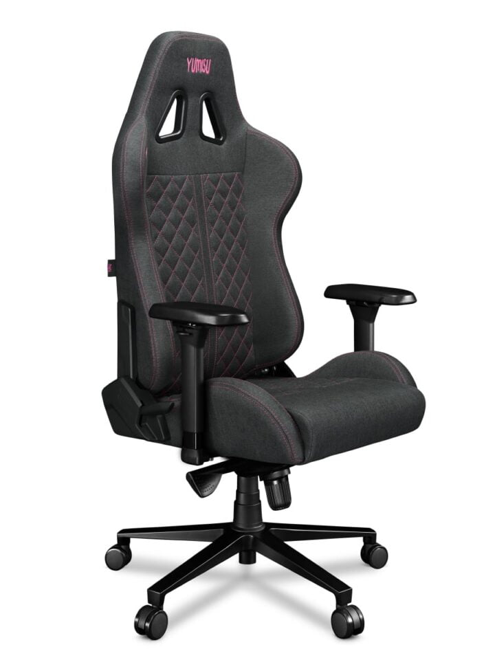 Fotel gamingowy YUMISU 2050 Magnetic Tkanina GRAY/PINK - obrazek 6