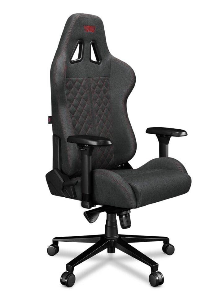 Fotel gamingowy YUMISU 2050 Magnetic Tkanina GRAY/RED - obrazek 6
