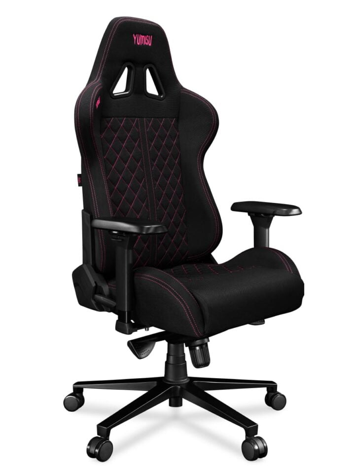 Fotel gamingowy YUMISU 2050 Magnetic Tkanina BLACK/PINK - obrazek 7