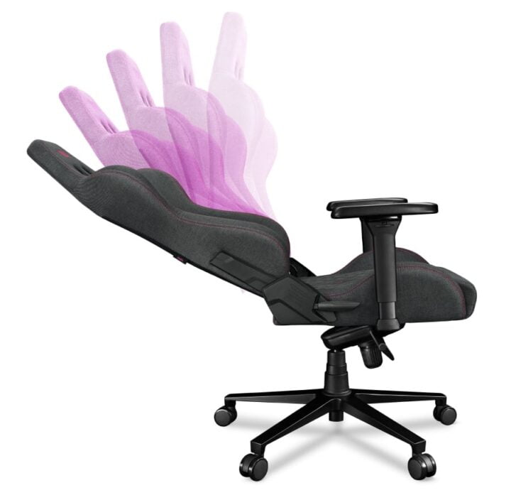 Fotel gamingowy YUMISU 2050 Magnetic Tkanina GRAY/PINK - obrazek 9