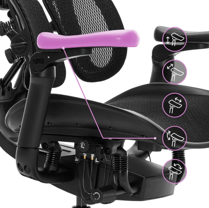 Fotel Ergonomiczny Biurowy YUMISU 1010 Tkanina BLACK - obrazek 15