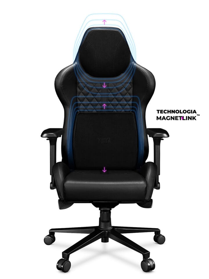 Fotel gamingowy YUMISU 2050 Magnetic BLACK/BLACK - obrazek 3