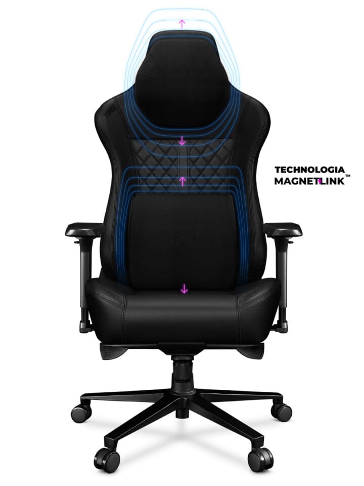 Fotel gamingowy YUMISU 2052 Magnetic BLACK/BLACK - obrazek 3