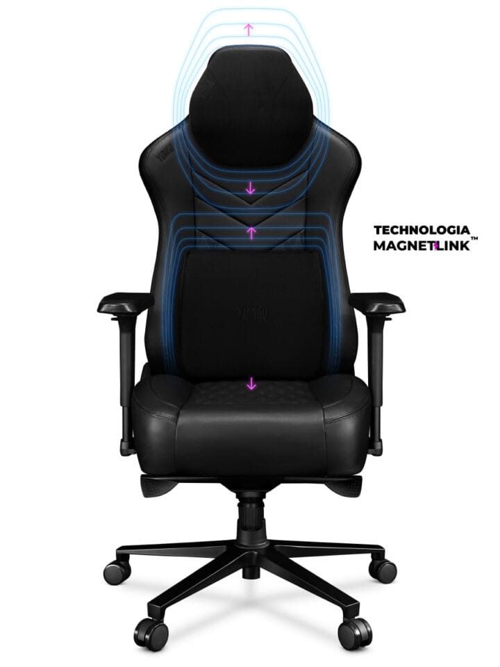 Fotel gamingowy YUMISU 2053 Magnetic BLACK/BLACK - obrazek 3