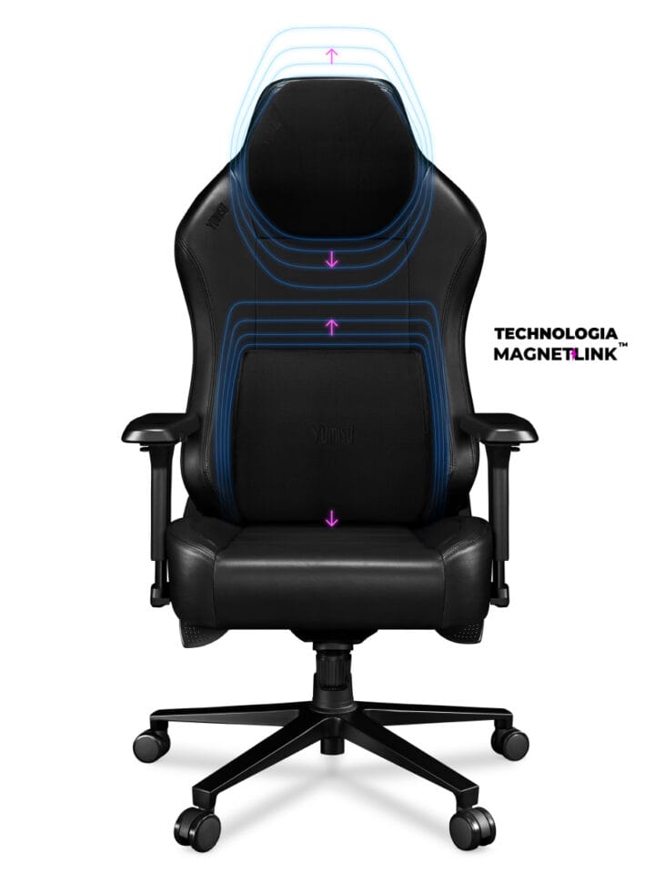 Fotel gamingowy YUMISU 2054 Magnetic BLACK/BLACK - obrazek 3