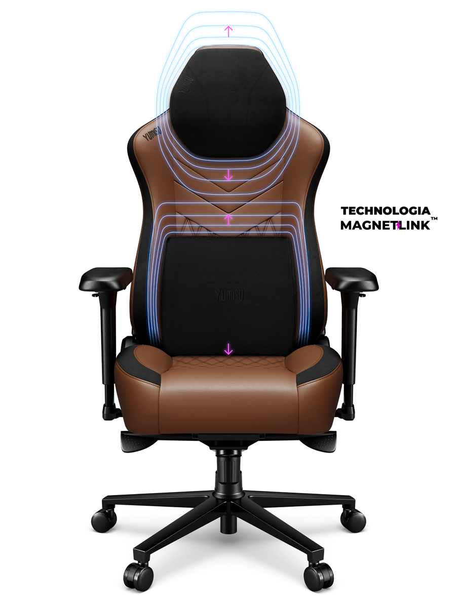 Fotel gamingowy YUMISU 2053 Magnetic BROWN - obrazek 3